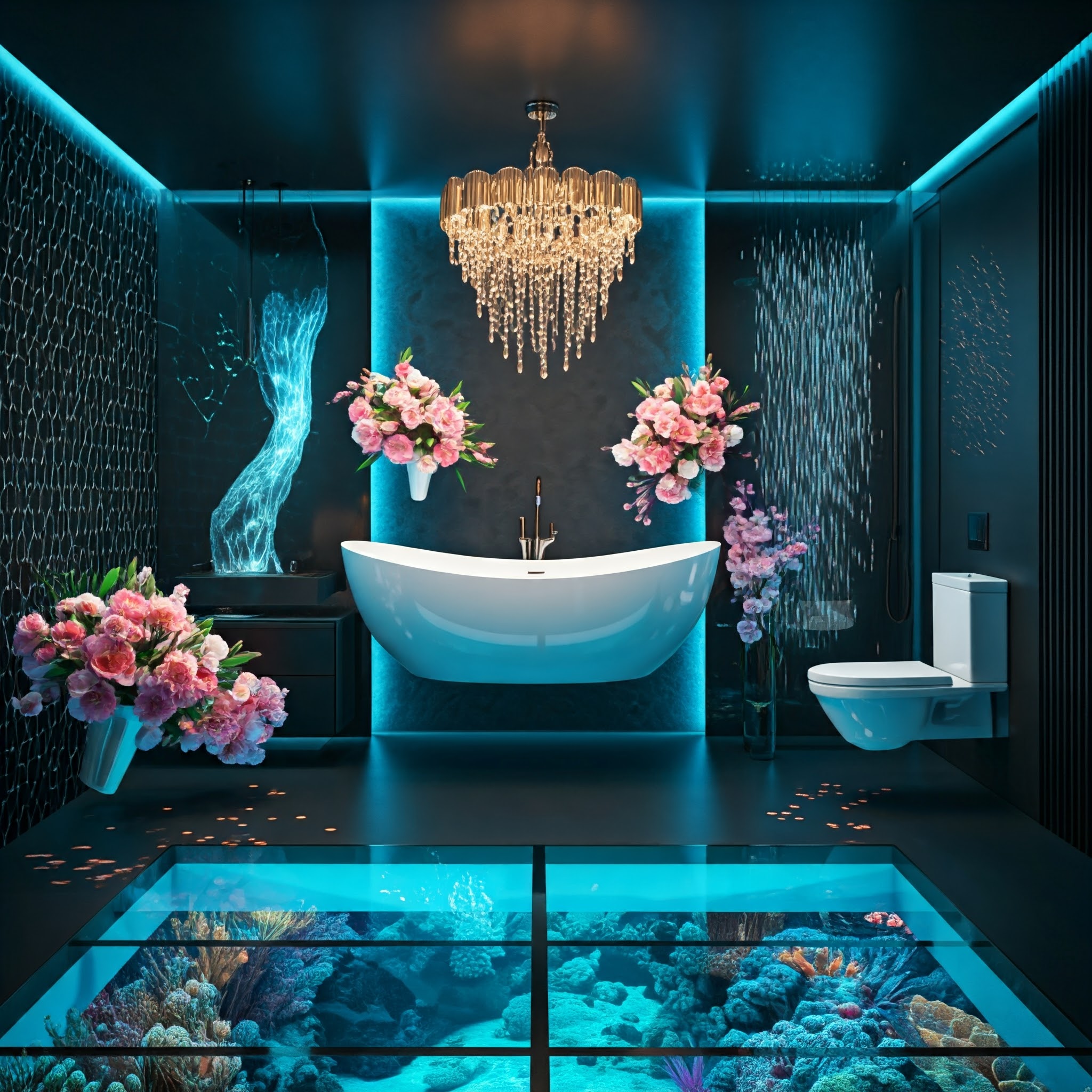 Beautiful luxurious restroom for the modern Home 